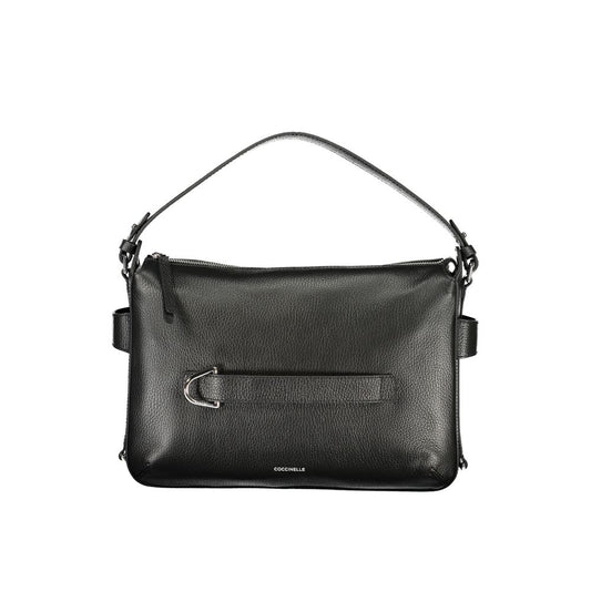 Handbag by Coccinelle for women in leather black features an refined silhouette, showcasing a secure , ample , and versatile for a sophisticated refined aesthetic.