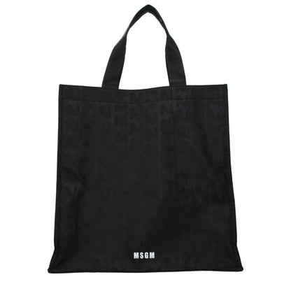 Handbag by MSGM for unisex in fabric black features a signature silhouette, showcasing a secure and signature with versatile for a sophisticated look.