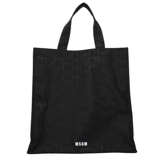 Handbag by MSGM for unisex in fabric black features a signature silhouette, showcasing a secure and signature with versatile for a sophisticated look.
