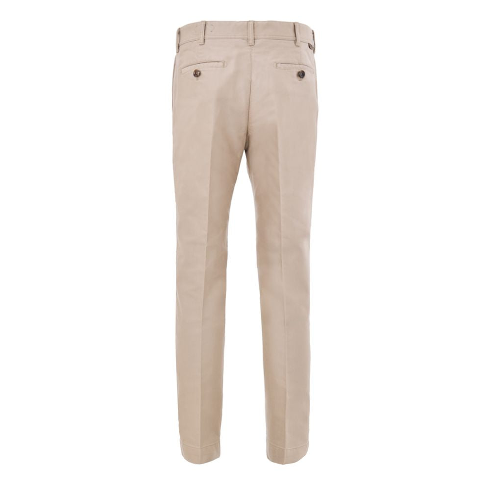 Chinos Pants by Tom Ford for men in cotton & leather beige features a modern silhouette, showcasing a modern straight with a long and for a refined finish.