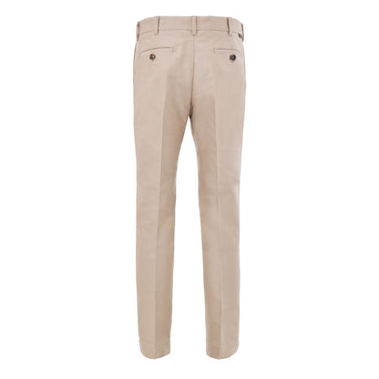 Chinos Pants by Tom Ford for men in cotton & leather beige features a modern silhouette, showcasing a modern straight with a long and for a refined finish.