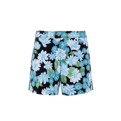Swim Briefs by Tom Ford for men in stretch polyamide black, gold, green, light-blue, floral & print features a riviera-ready silhouette, showcasing the riviera-ready design of the Men's Stretch Polyamide Swim Briefs for a sophisticated look.