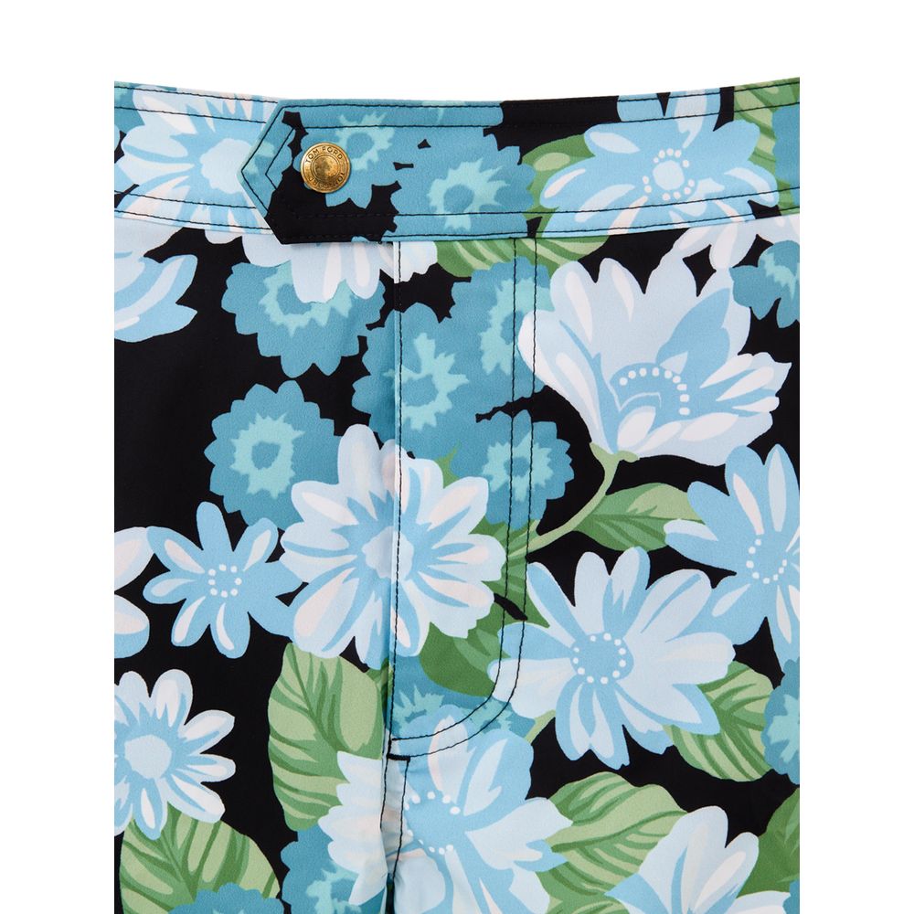 Swim Briefs by Tom Ford for men in stretch polyamide black, gold, green, light-blue, floral & print showcases a contemporary silhouette, expertly capturing the contemporary essence of the Men's Stretch Polyamide Swim Briefs design with a refined and contemporary finish.