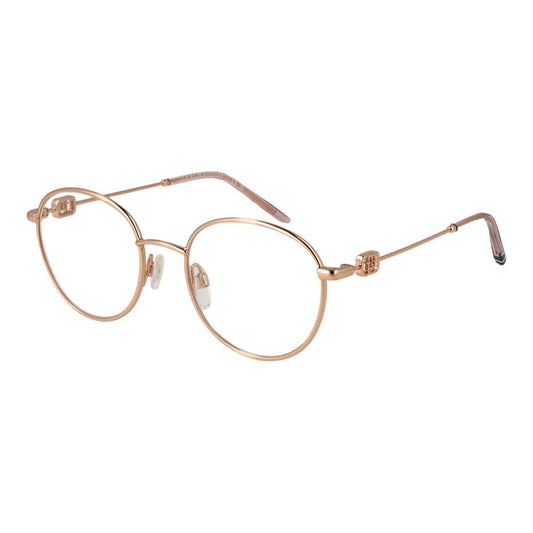 Eyeglasses Frames by Tommy Hilfiger for women in stainless steel gold features an refined silhouette, showcasing a sophisticated gold coloured frame and refined full-frame frame design for a refined look.