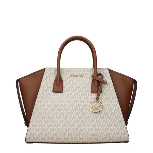 Handbag by Michael Kors for women in fabric beige features an refined silhouette, showcasing a secure , ample , and versatile adjustable-strap for a sophisticated refined aesthetic.