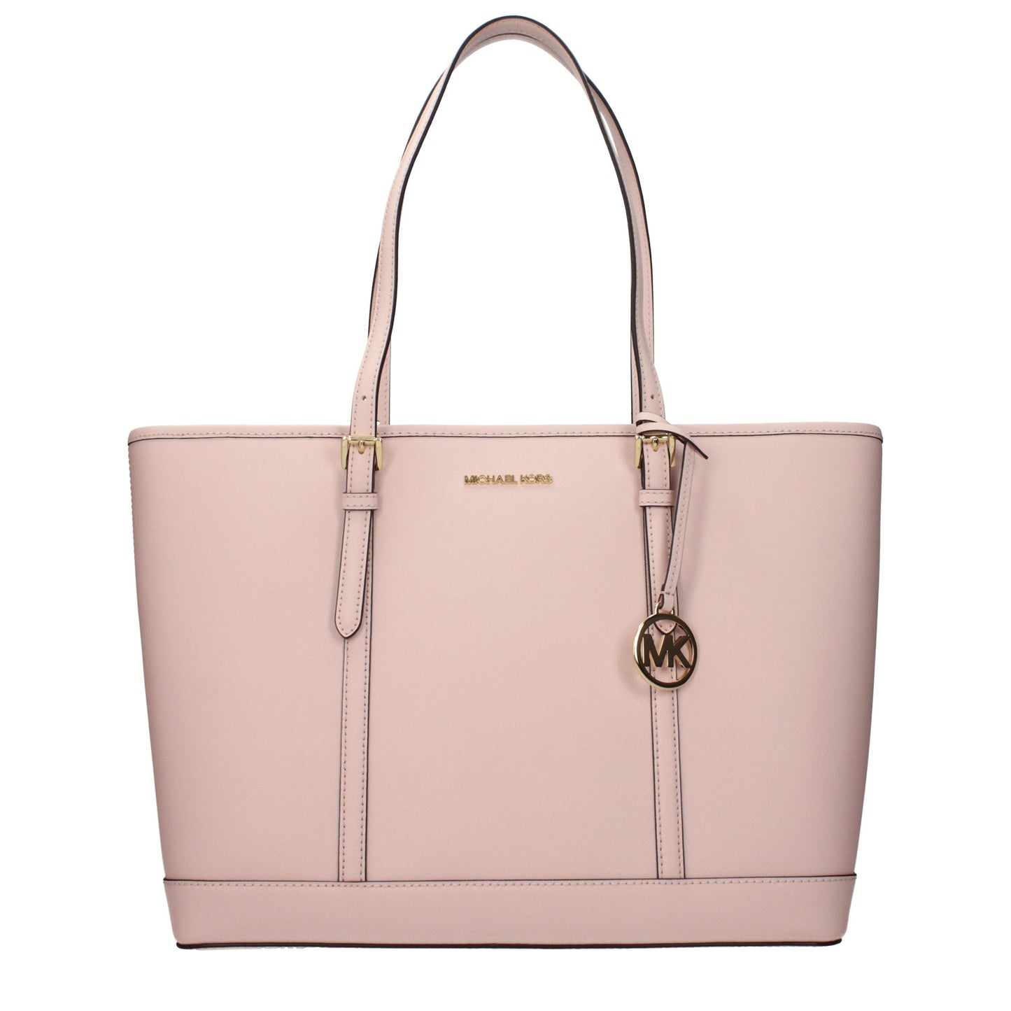 Shoulder Bag by Michael Kors for women in leather pink features a statuesque silhouette, showcasing a secure and statuesque with versatile shoulder-strap, adjustable-strap & handle for a statuesque finish.