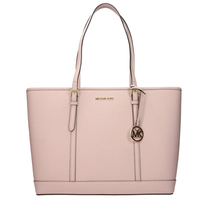 Shoulder Bag by Michael Kors for women in leather pink features a statuesque silhouette, showcasing a secure and statuesque with versatile shoulder-strap, adjustable-strap & handle for a statuesque finish.