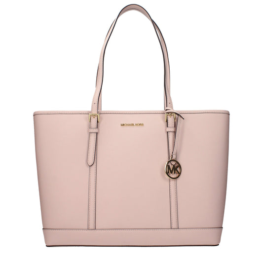 Shoulder Bag by Michael Kors for women in leather pink features a statuesque silhouette, showcasing a secure and statuesque with versatile shoulder-strap, adjustable-strap & handle for a statuesque finish.