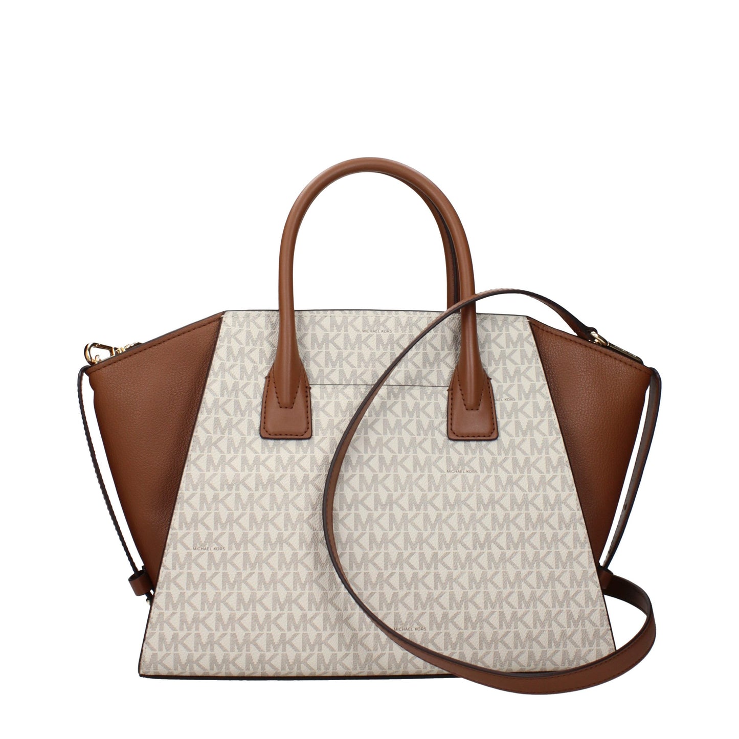 Handbag by Michael Kors for women in fabric beige features a ornamental silhouette, showcasing a secure , ample , and ornamental adjustable-strap for a sophisticated look.