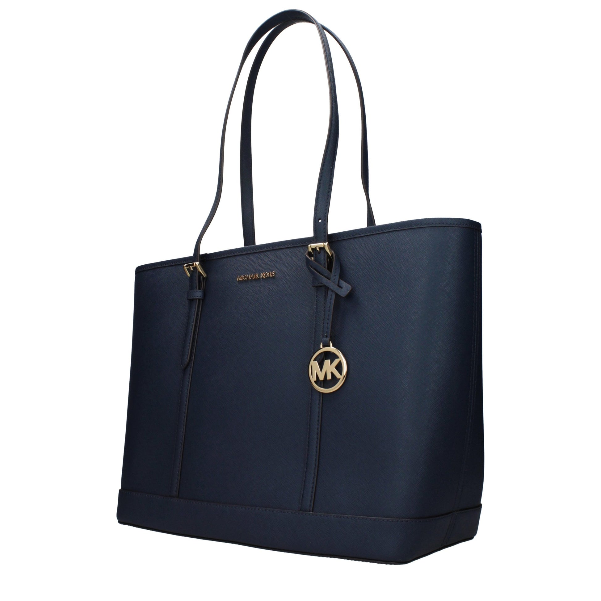 Shoulder Bag by Michael Kors for women in leather blue showcases a statuesque silhouette, artfully detailed with a secure , organized , and versatile shoulder-strap, adjustable-strap & handle for a statuesque look.