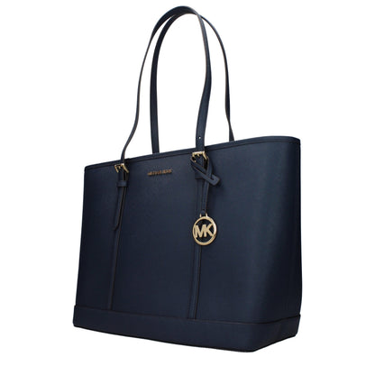 Shoulder Bag by Michael Kors for women in leather blue showcases a statuesque silhouette, artfully detailed with a secure , organized , and versatile shoulder-strap, adjustable-strap & handle for a statuesque look.