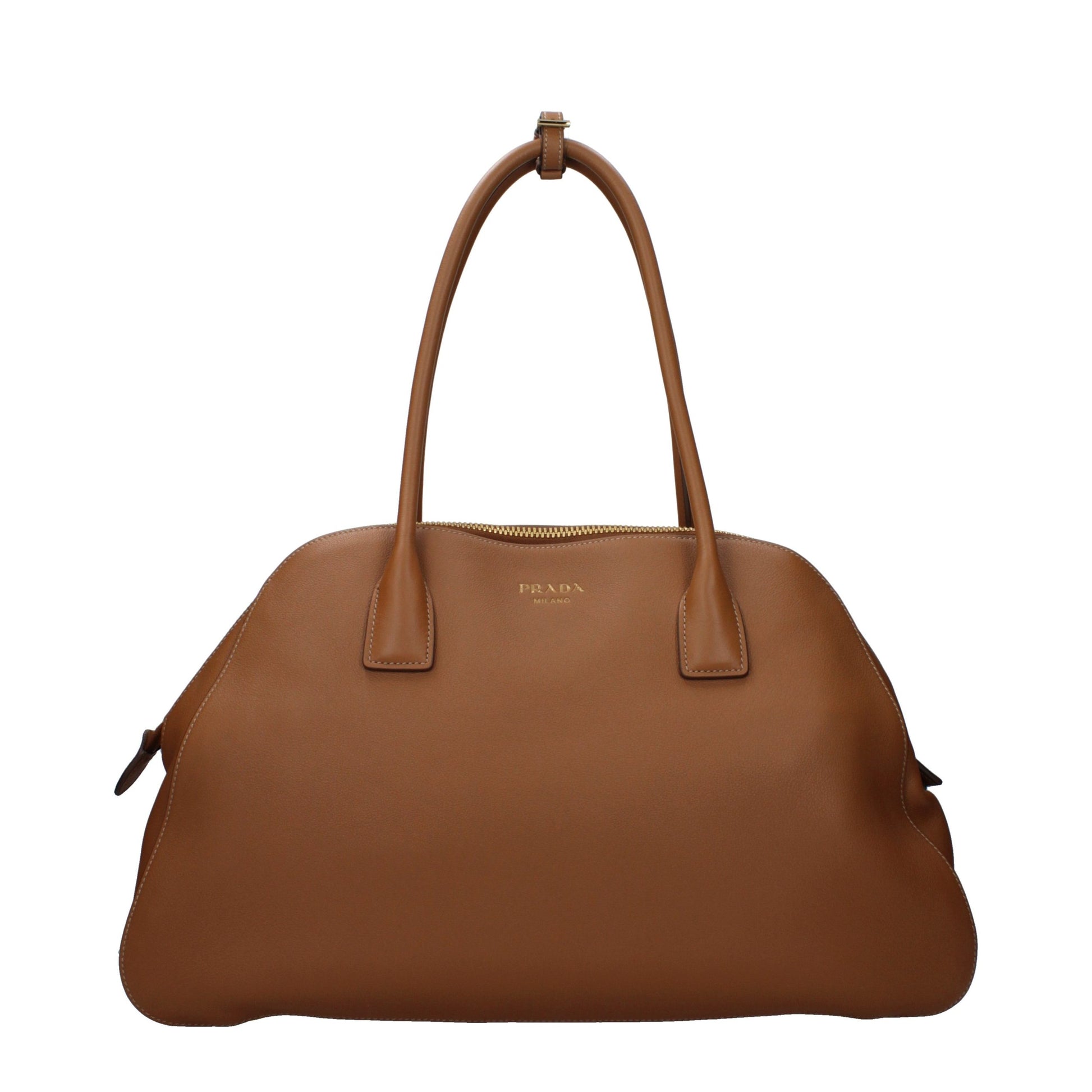 Shoulder Bag by Prada for women in leather brown features a effortless sophistication silhouette, secured by a with ample and versatile shoulder-strap for a effortless sophistication finish.