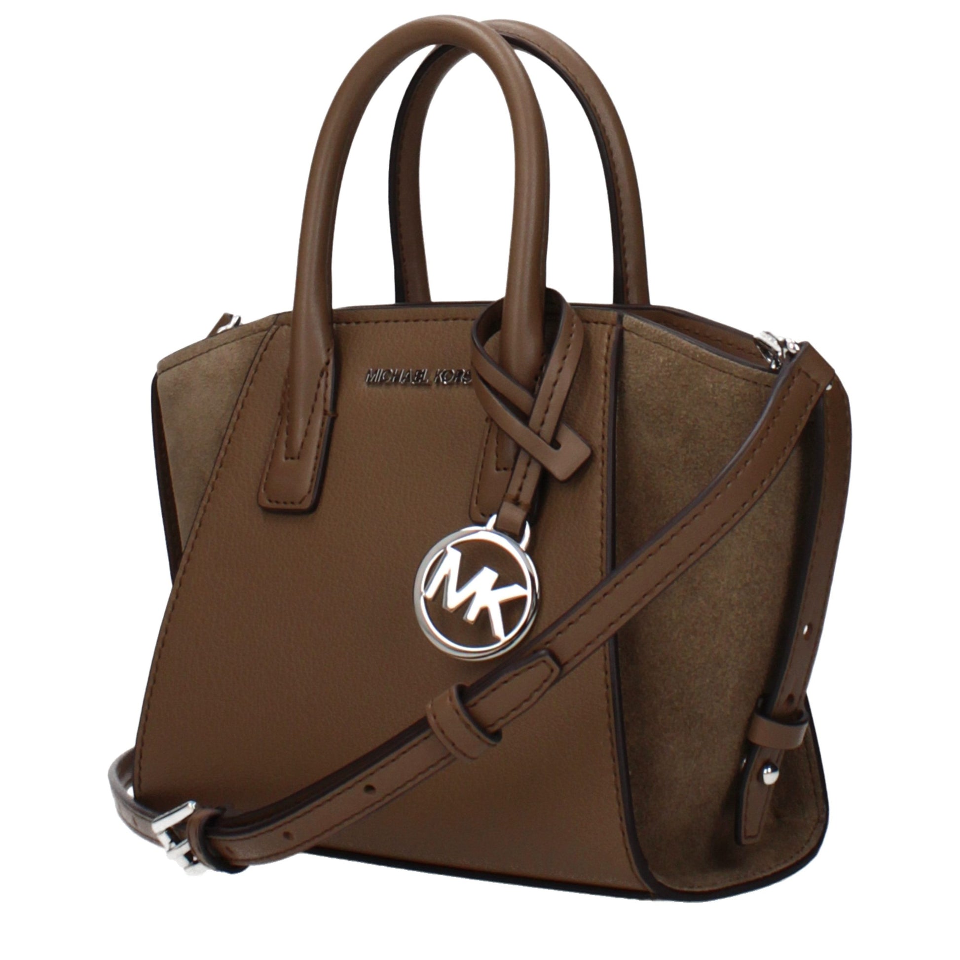 Handbag by Michael Kors for women in leather brown features a refined silhouette, showcasing a secure , organized , and versatile adjustable-strap for a refined finish.