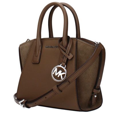 Handbag by Michael Kors for women in leather brown features a refined silhouette, showcasing a secure , organized , and versatile adjustable-strap for a refined finish.