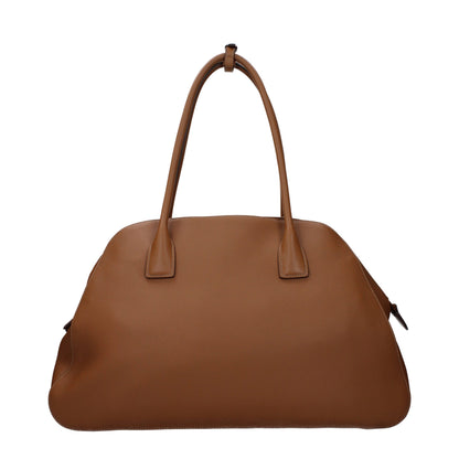Shoulder Bag by Prada for women in leather brown features a statuesque silhouette, showcasing a secure and statuesque with versatile shoulder-strap for a statuesque finish.