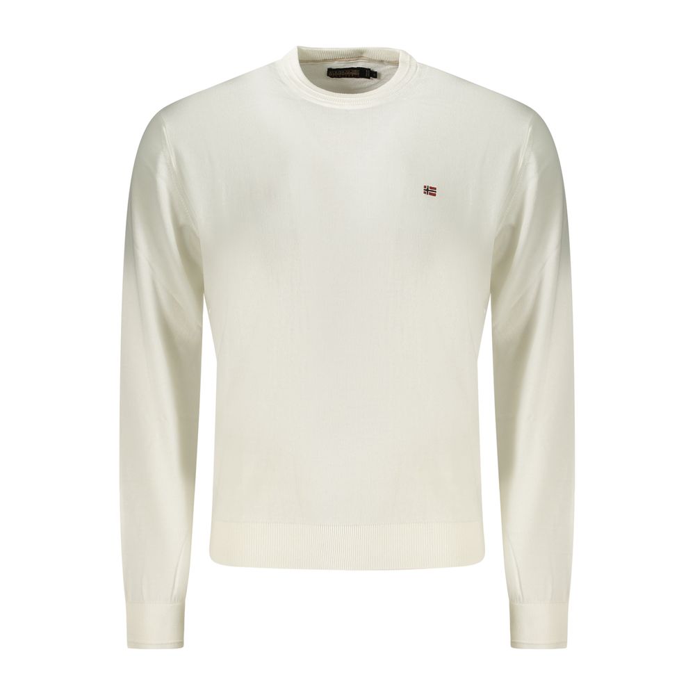 Sweatshirt by Napapijri for men in cotton white presents a smart casual silhouette, featuring a smart casual crew neckline and for a sophisticated look.