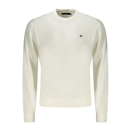 Sweatshirt by Napapijri for men in cotton white presents a smart casual silhouette, featuring a smart casual crew neckline and for a sophisticated look.