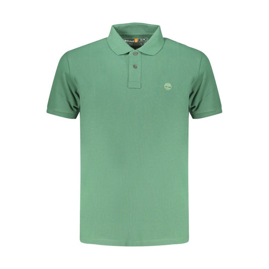 Polo Shirt by Timberland for men in organic cotton green presents a sleek silhouette, featuring a refined and for a sleek finish.
