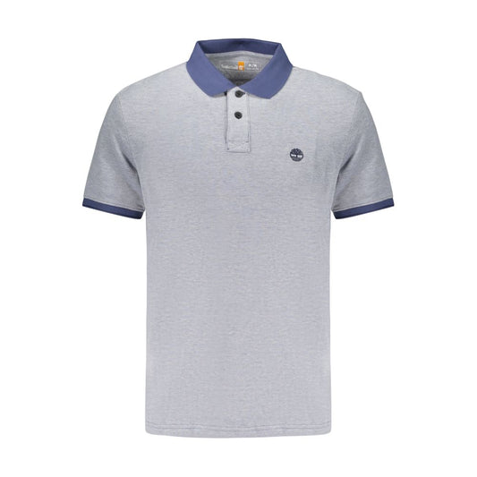 Polo Shirt by Timberland for men in stretch cotton blue showcases a sharp silhouette, detailed with a refined and sharp for a sophisticated finish.