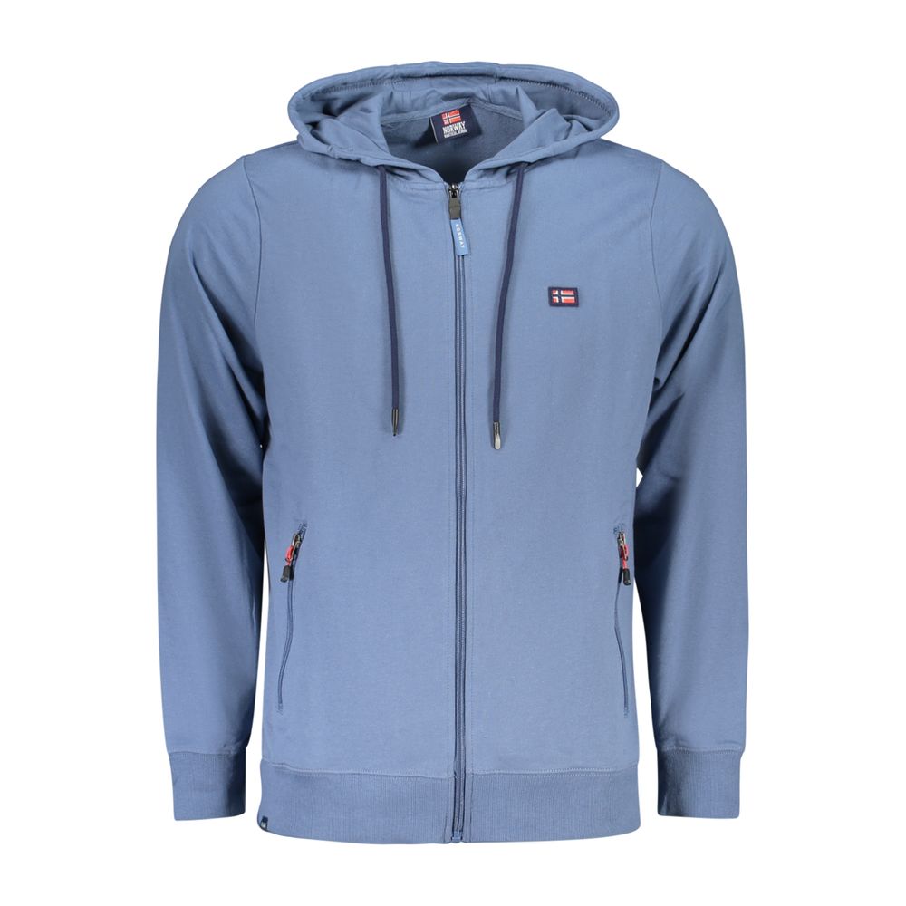Hooded Sweatshirt Hoodie by Norway 1963 for men in cotton polyester blue showcases a city-ready silhouette, artfully detailed with a signature hooded neckline and for a city-ready finish.