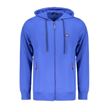 Hooded Sweatshirt Hoodie by Norway 1963 for men in cotton polyester blue features an avant-garde silhouette, showcasing a sophisticated hooded neckline and detail for a truly avant-garde finish.