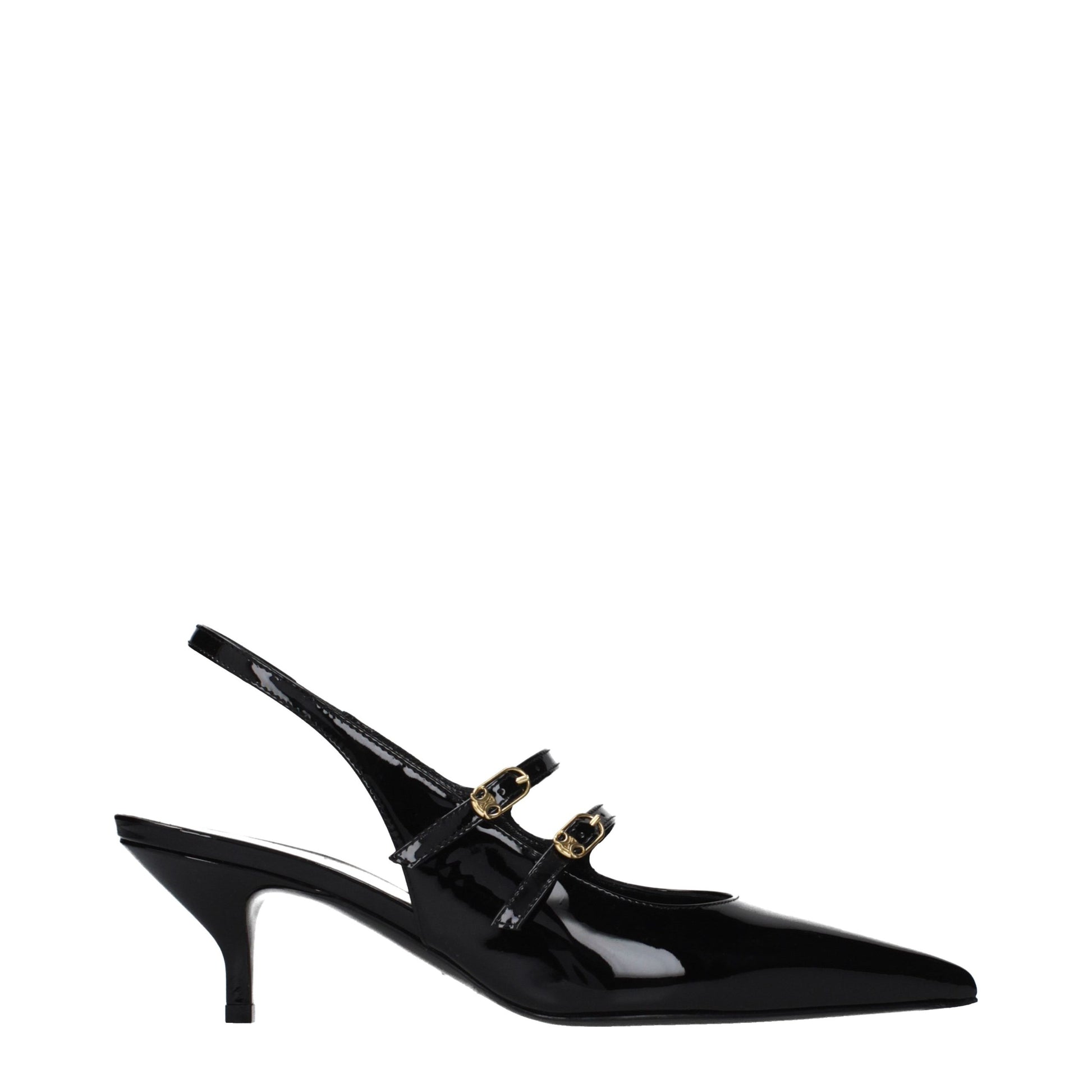 Sandals by Celine for women in patent leather black features an effortlessly chic silhouette from the Women's Patent Leather Sandals collection, showcasing a effortlessly chic and elegant .