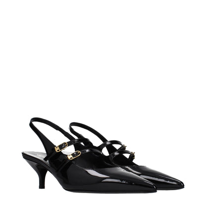 Sandals by Celine for women in patent leather black features an architectural design from the Women's Patent Leather Sandals collection, defined by a architectural and for a architectural finish.