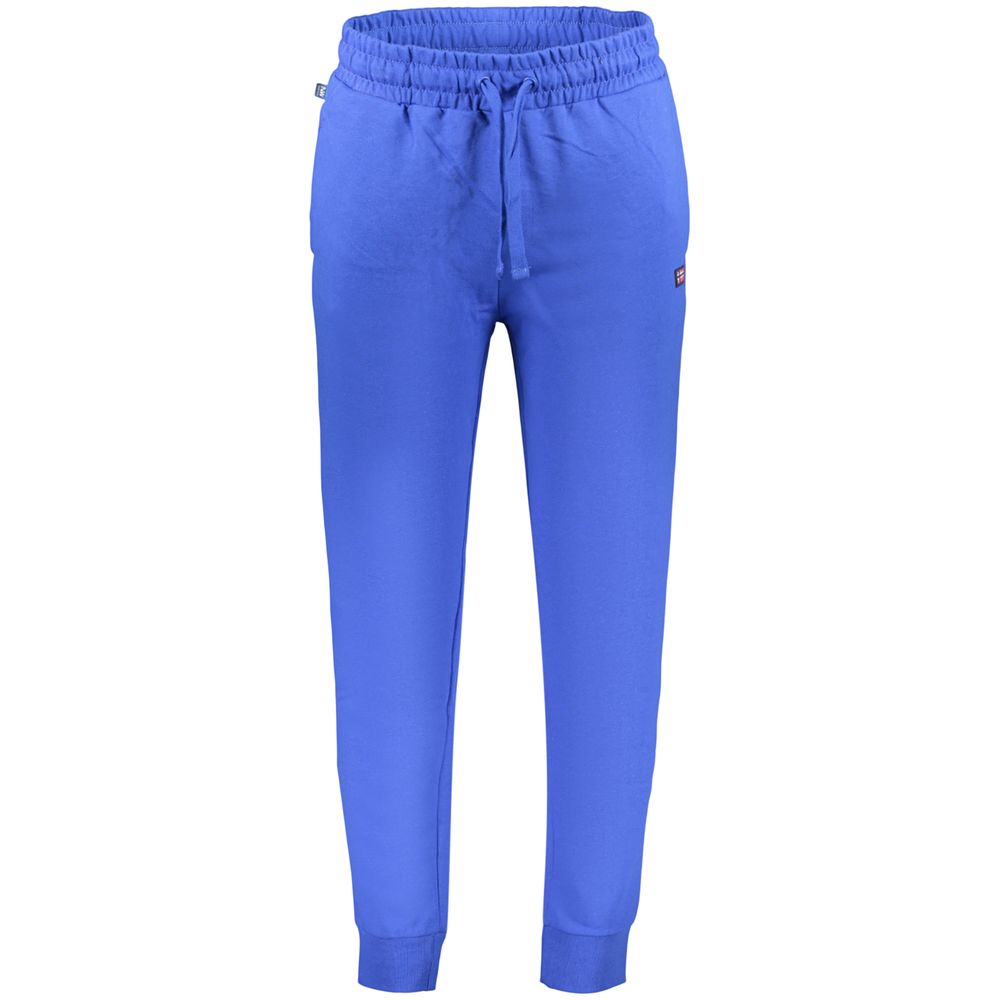 Joggers by Norway 1963 for men in cotton polyester beige, blue & signature presents a tailored silhouette, showcasing a tailored and long cut with a refined for a truly tailored aesthetic.