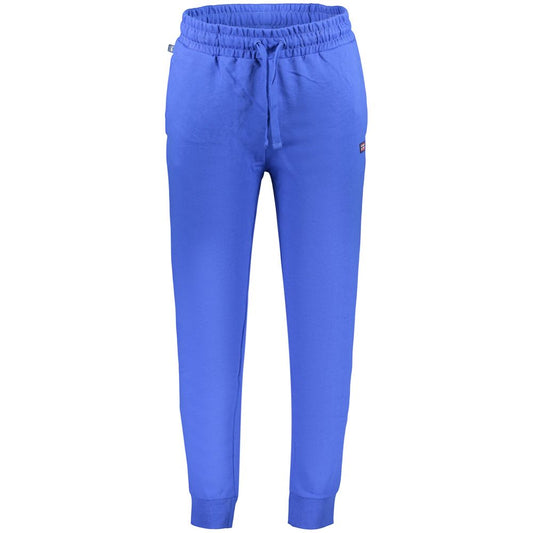 Joggers by Norway 1963 for men in cotton polyester beige, blue & signature presents a tailored silhouette, showcasing a tailored and long cut with a refined for a truly tailored aesthetic.