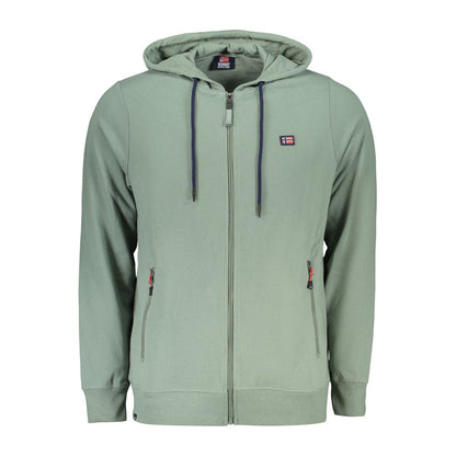 Hooded Sweatshirt Hoodie by Norway 1963 for men in cotton polyester green & signature features an dramatic silhouette, showcasing a sophisticated hooded neckline and dramatic for a refined, modern aesthetic.