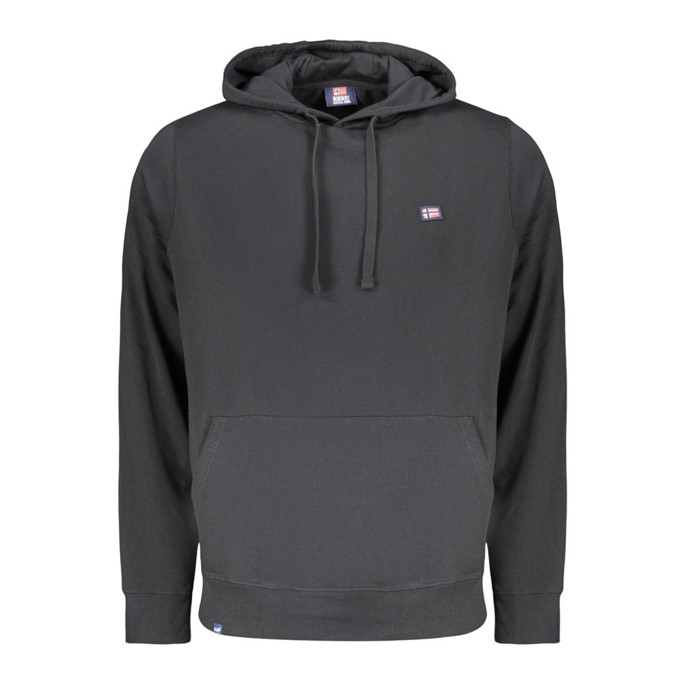 Hooded Sweatshirt Hoodie by Norway 1963 for men in cotton black features a authentic silhouette, showcasing a sophisticated hooded neckline and authentic detail for a refined finish.