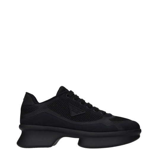 Sneakers by Prada for women in fabric black features an versatile design from the Women's Low Top Fabric Sneakers collection, highlighting a versatile low-top style for a premium, high-fashion look.