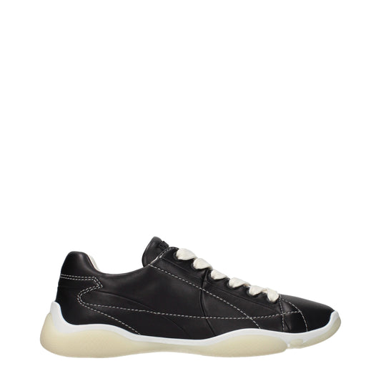 Sneakers by Prada for women in leather black features an fashionable silhouette, showcasing the premium Women's Fashion Leather Sneakers in a fashionable fashion style that offers a fashionable finish for refined style.