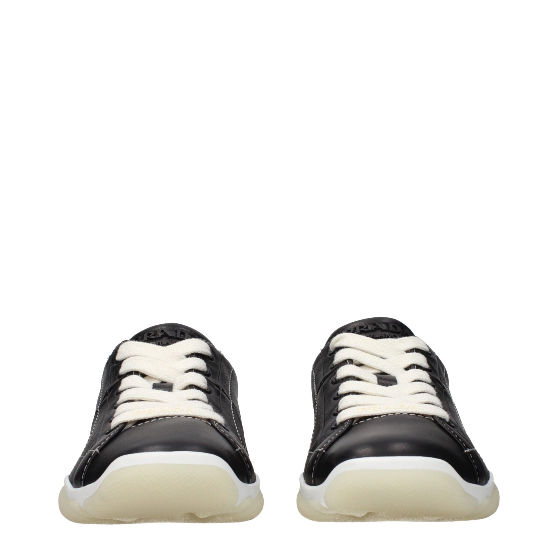 Sneakers by Prada for women in leather black features a chic design, perfectly showcasing the chic fashion style of this Women's Fashion Leather Sneakers.