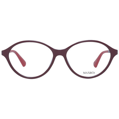 Eyeglasses Frames by Max & Co for women in stretch cotton and burgundy showcases a refined silhouette, detailed with a brown coloured frame finish and a sophisticated full-frame frame design.