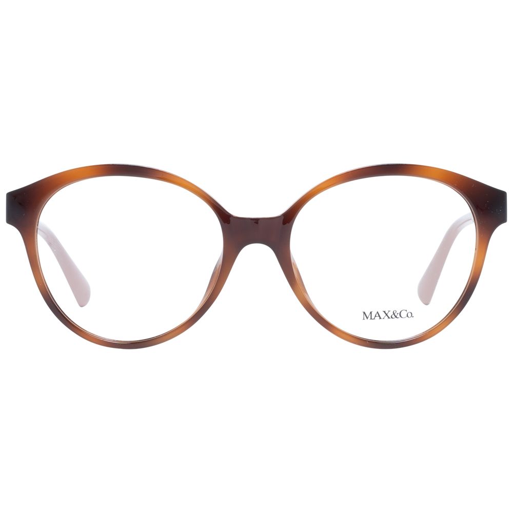 Eyeglasses Frames by Max & Co for women in stretch cotton brown features an refined silhouette, showcasing the refined brown coloured frame and sophisticated full-frame frame design.