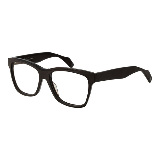 Eyeglasses Frames by Yohji Yamamoto for unisex in plastic and brown showcases an refined full-frame frame design featuring a sophisticated brown coloured frame for an refined and refined aesthetic.