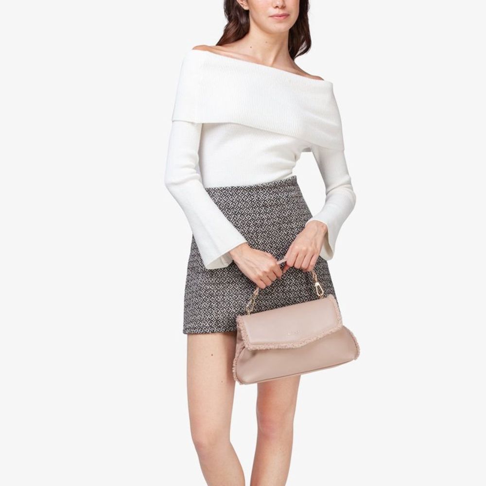 MIRIADE Polyester & Polyurethane Shoulder Bag - Beige