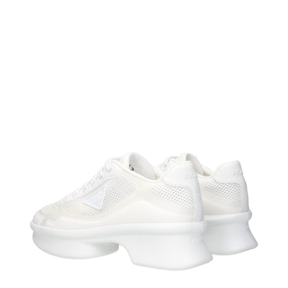 Athletic Sneakers by Prada for women in fabric white features an timeless silhouette from the Women's Athletic Fabric Sneakers collection, showcasing a timeless athletic style for a timeless look.