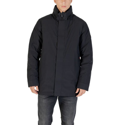 Parka by Peuterey for men in stretch polyester black features a modern silhouette, showcasing a sophisticated high-collar neckline and premium pockets for a truly modern finish.