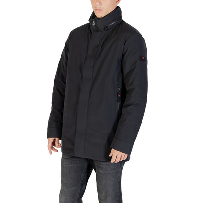 Parka by Peuterey for men in stretch polyester black presents a decadent silhouette, showcasing the decadent high-collar neckline and functional pockets for a premium, weather-ready look.