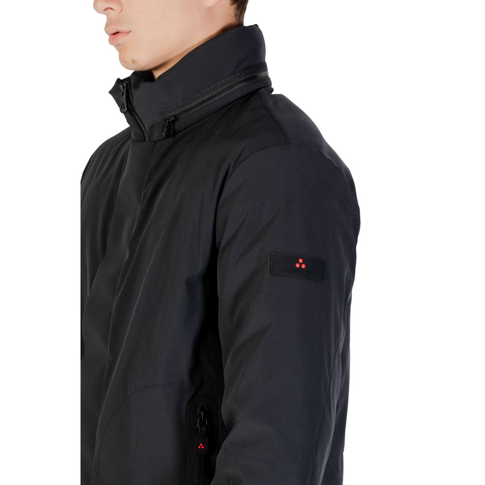Parka by Peuterey for men in stretch polyester black features a modern silhouette, showcasing a sophisticated and premium pockets for a truly modern finish.