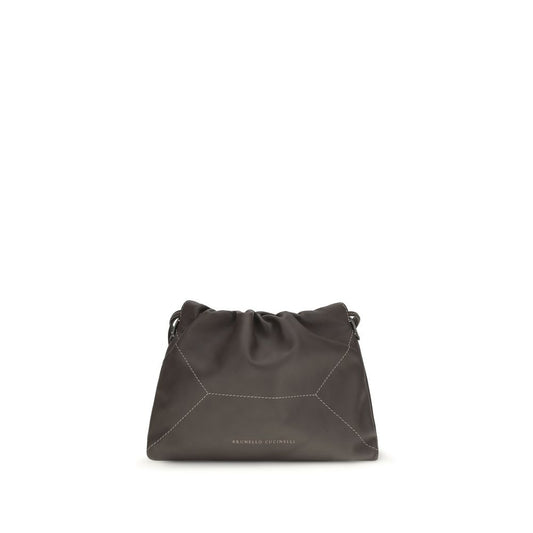 Shoulder Drawstring Bag by Brunello Cucinelli for women in bos taurus calf leather brown features a effortless chic silhouette with a secure drawstring, ample , and versatile shoulder-strap for a effortless chic finish.