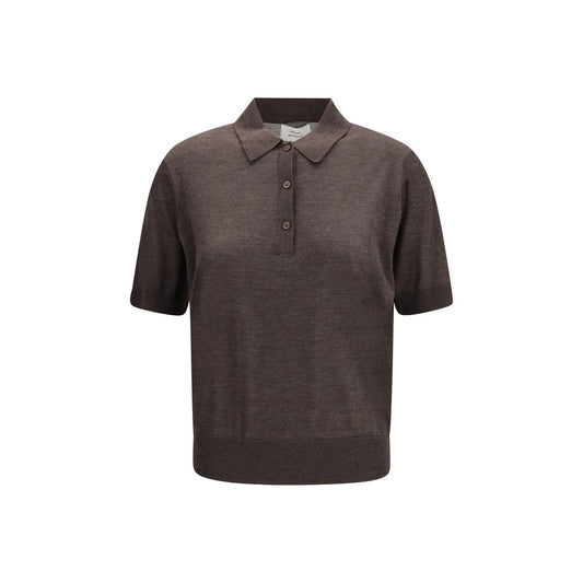 Polo Shirt by Loulou De Saison for women in cashmere brown features a eye catching silhouette, showcasing a refined and short-sleeve for a eye catching finish.