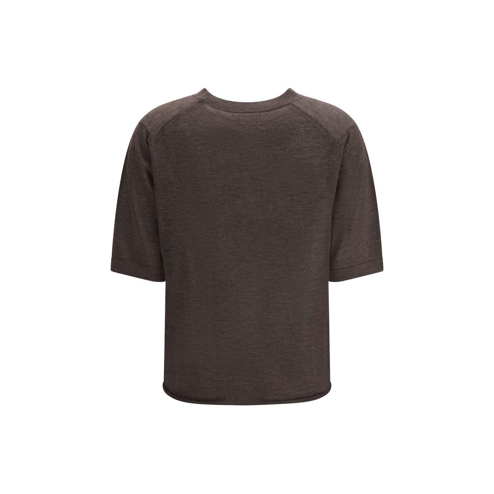 Activewear T-Shirt by Loulou De Saison for women in cashmere brown features an contemporary design with , a length, and a contemporary crew neckline.