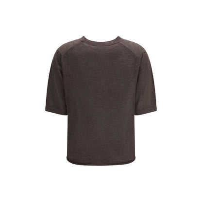 Activewear T-Shirt by Loulou De Saison for women in cashmere brown features an contemporary design with , a length, and a contemporary crew neckline.