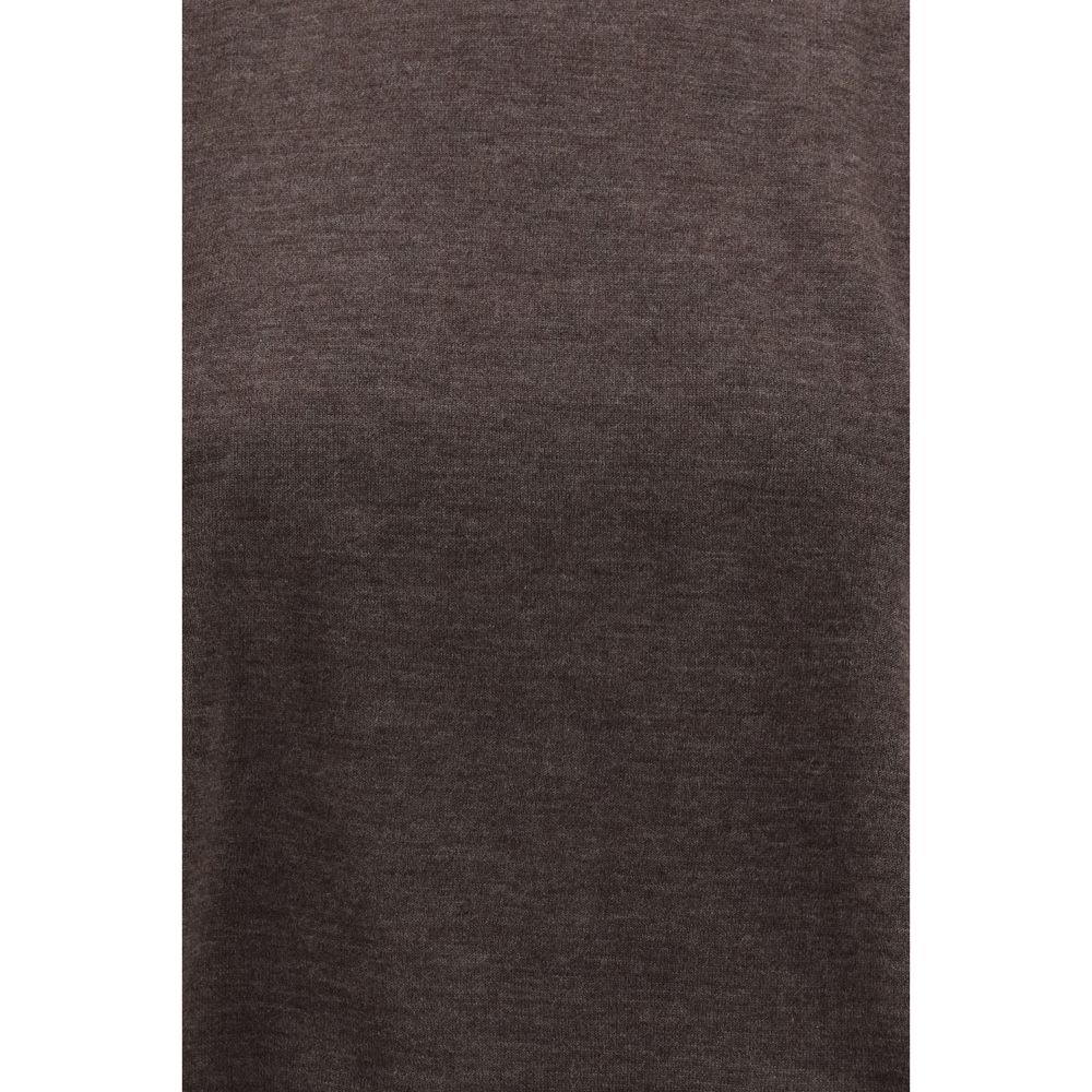 Activewear T-Shirt by Loulou De Saison for women in cashmere brown features a dynamic silhouette with and crew neckline enhanced by functional .