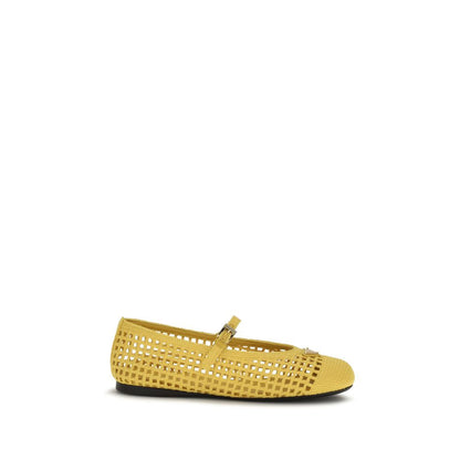 Prada Crochet Women's Polyester Cotton Ballet Flat Shoes - Bicolour