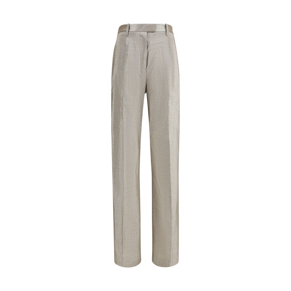 Trousers by Forte_Forte for women in polyamide polyester cotton tweed & sequins natural & silver presents a smart silhouette, meticulously detailed with a smart flared & regular-fit, a smart long, and a smart .