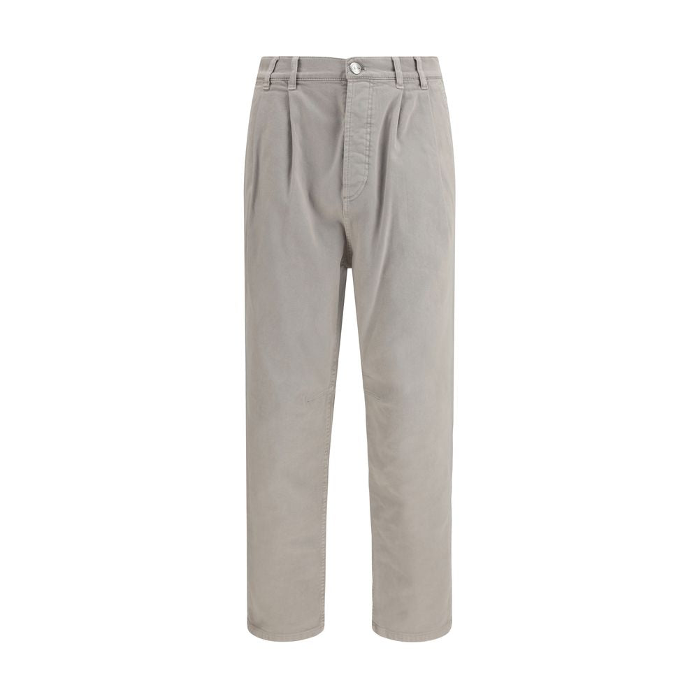 Casual Pants by Brunello Cucinelli for men in stretch denim cotton brown presents a refined pantology silhouette, artfully defined by a refined pantology , long, and a sophisticated .